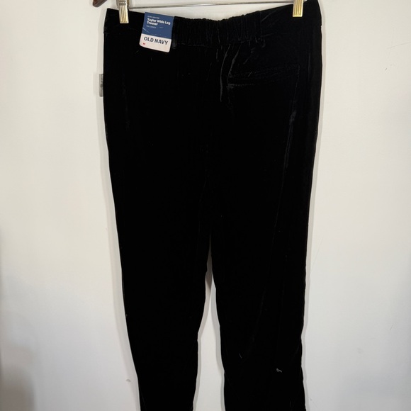 NWT Old Navy Velvet Taylor Wide Leg Trousers Pant Medium Black - Picture 6 of 7